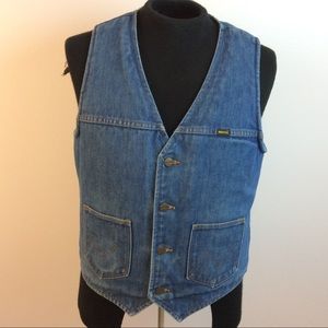 True Vintage Maverick Sherpa Lined Denim Vest